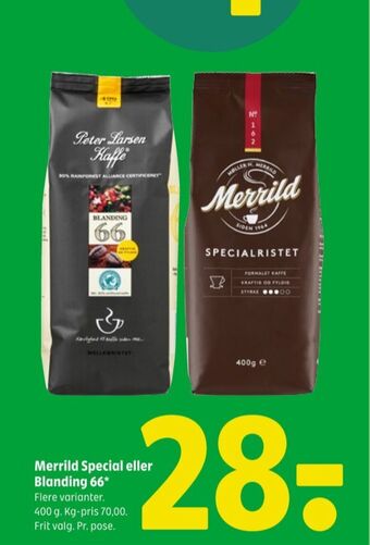 Coop 365 Blanding 66 kaffe formalet tilbud