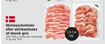 Bilka Skinkeschnitzler eller skinkesteaks af dansk gris tilbud