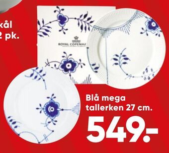 Bilka Blå mega tallerken 27 cm tilbud