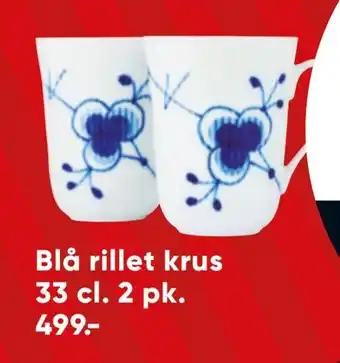 Bilka Blå rillet krus 33 cl. tilbud