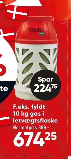 Bilka Fyldt 10 kg gas i letvægtsflaske tilbud
