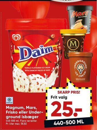 Bilka Magnum, mars, frisko eller underground isbæger tilbud