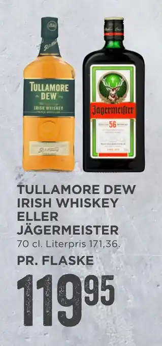 MENY Tullamore dew irish whiskey eller jägermeister tilbud