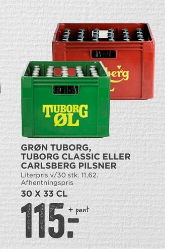 MENY Grøn tuborg, tuborg classic eller carlsberg pilsner tilbud