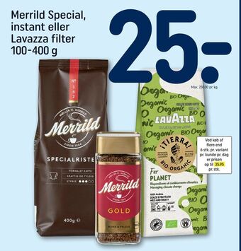 REMA 1000 Merrild special, instant eller lavazza filter tilbud
