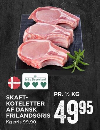 MENY Skaftkoteletter af dansk frilandsgris tilbud