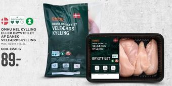 MENY Omhu hel kylling eller brystfilet af dansk velfærdskylling tilbud