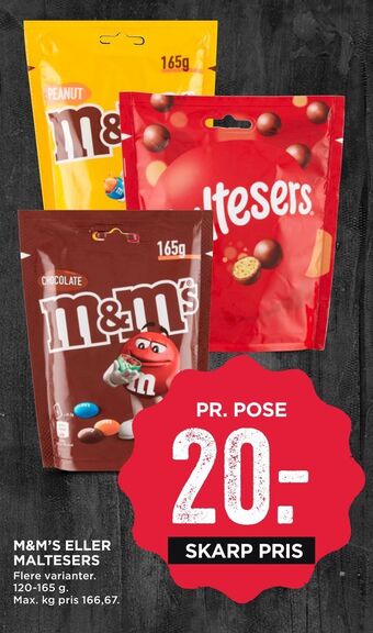 MENY M&m's eller maltesers tilbud