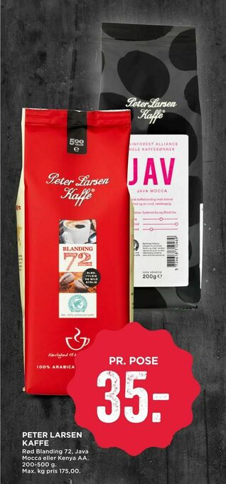 MENY Peter larsen kaffe tilbud