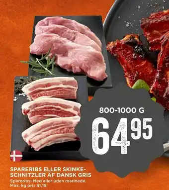 MENY Spareribs eller skinke- schnitzler af dansk gris tilbud