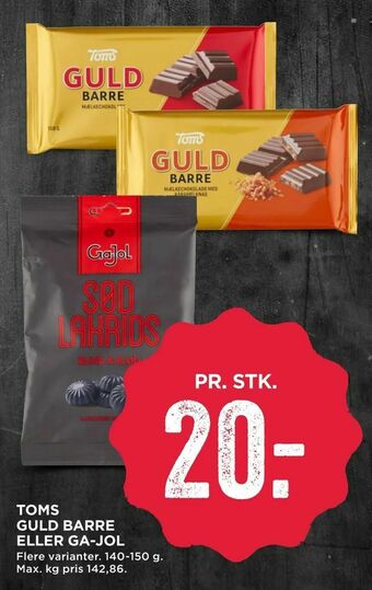 MENY Toms guld barre eller ga-jol tilbud