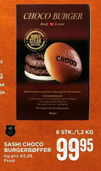 MENY Sashi choco burgerbøffer tilbud