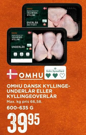 MENY Omhu dansk kyllingeunderlår eller kyllingeoverlår tilbud