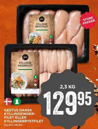 MENY Gestus dansk kyllingeinderfilet eller kyllingebrystfilet tilbud