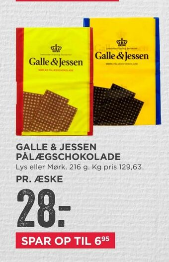 MENY Galle & jessen pålægschokolade tilbud