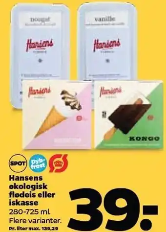 Netto Hansens øko flødeis el. iskasse tilbud