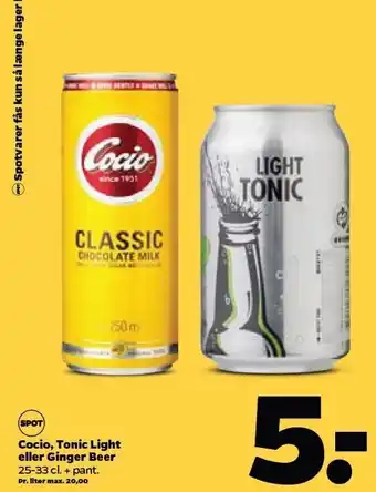 Netto Cocio, tonic light el. ginger beer tilbud