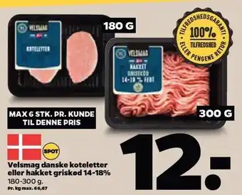 Netto Danske koteletter el. hakket grisekød 14-18% tilbud
