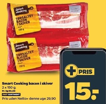 Netto Smart cooking bacon i skiver tilbud