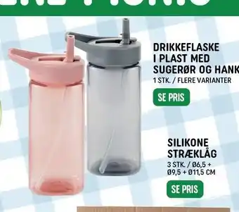 REMA 1000 Drikkeflaske i plast med sugerør og hank tilbud