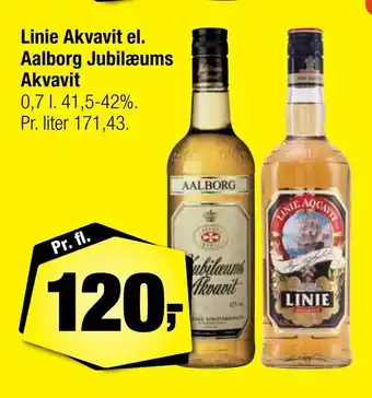 Calle Linie akvavit el. aalborg jubilæums akvavit tilbud