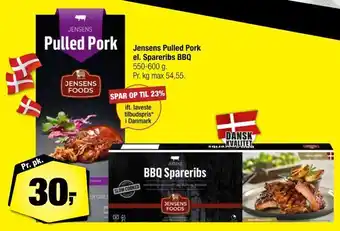 Calle Jensens pulled pork el. spareribs bbq tilbud