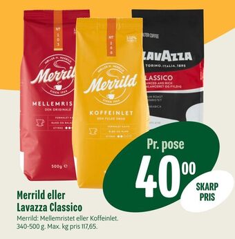 Min Købmand Merrild eller lavazza classico tilbud