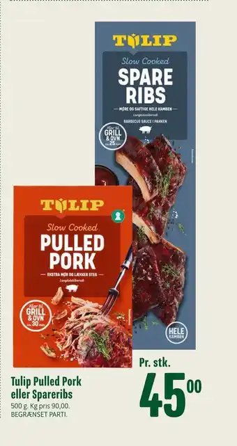 Min Købmand Tulip pulled pork eller spareribs tilbud