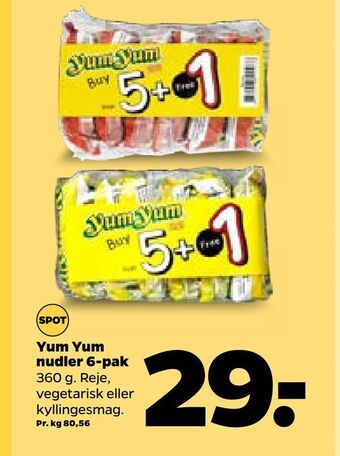 Netto Yum yum nudler 6-pak tilbud
