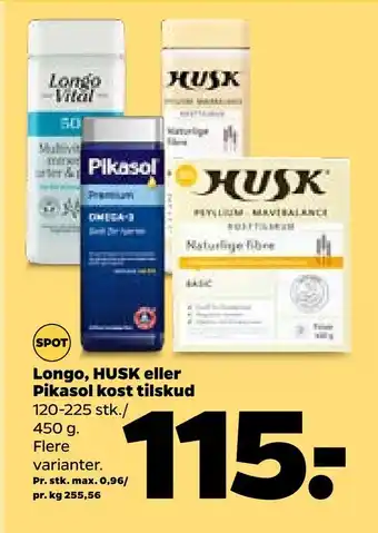 Netto Longo, husk eller pikasol kost tilskud tilbud