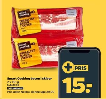Netto Smart cooking bacon i skiver tilbud