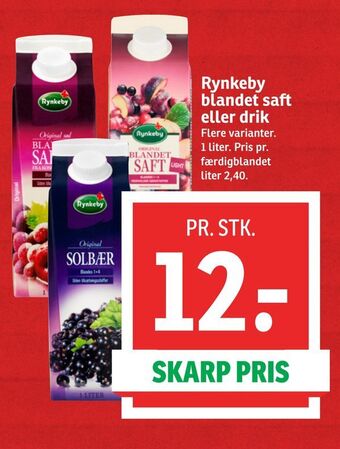 SPAR Rynkeby blandet saft eller drik tilbud