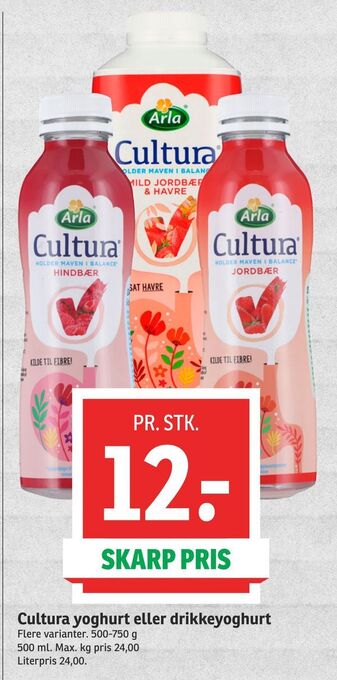 SPAR Cultura yoghurt eller drikkeyoghurt tilbud