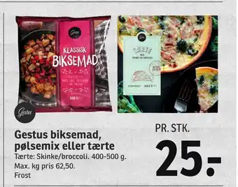 SPAR Gestus biksemad, pølsemix eller tærte tilbud