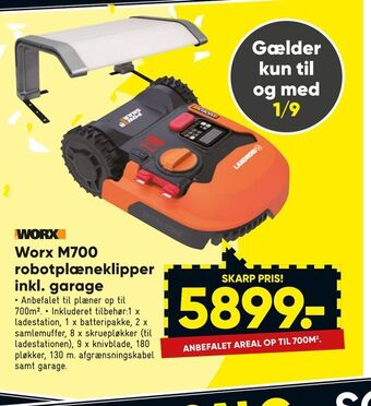 Bilka Worx m700 robotplæneklipper inkl. garage tilbud