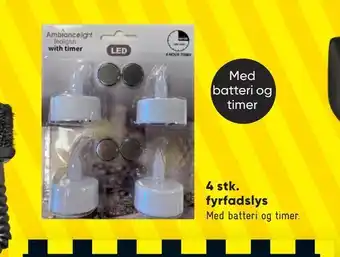 Bilka 4 stk. fyrfadslys tilbud