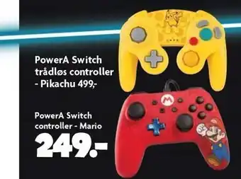 Powera switch trådløs controller - pikachu el. mario