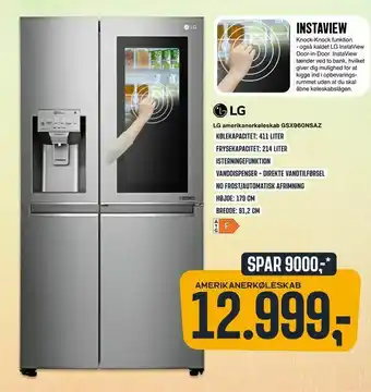 Skousen LG amerikanerkøleskab GSX960NSAZ tilbud