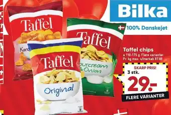 Bilka Taffel chips 3 stk. tilbud