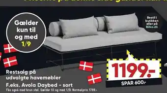 Bilka Restsalg på udvalgte havemøbler, f.eks. avola daybed - sort tilbud