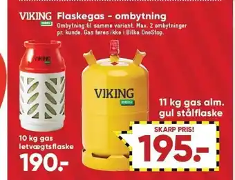 Bilka Viking flaskegas 10 el. 11 kg tilbud