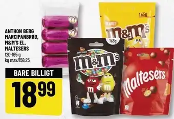Løvbjerg Anthon berg marcipanbrød, m&m's el. maltesers tilbud