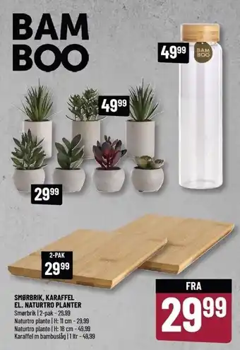 Smørbrik, karaffel el. naturtro planter