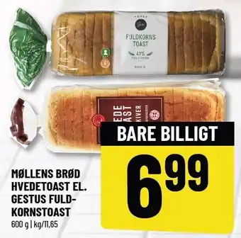 Møllens brød hvedetoast el. gestus fuldkornstoast