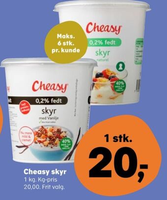 Kvickly Cheasy skyr vanilje tilbud