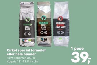 Kvickly Cirkel kaffe formalet tilbud
