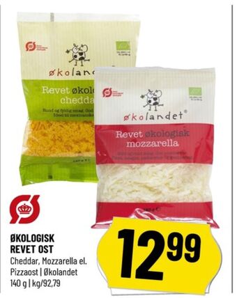 Økolandet revet ost pizzaost