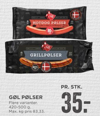 MENY Gøl grillpølser tilbud