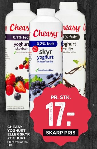 MENY Cheasy yoghurt skovbær tilbud