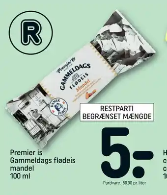 REMA 1000 Premier is Gammeldags flødeis mandel tilbud